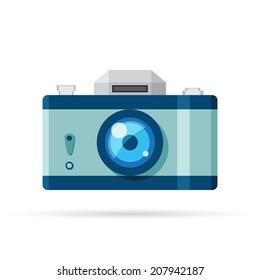 Vector camera icon. Flat style