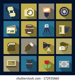vector camera icon set