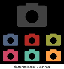 vector camera icon set