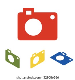 vector camera icon set. Isometric effect