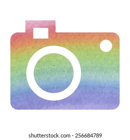 vector camera icon. Watercolor effect