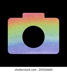 vector camera icon. Watercolor effect