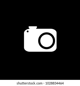 vector camera icon white camera black background.