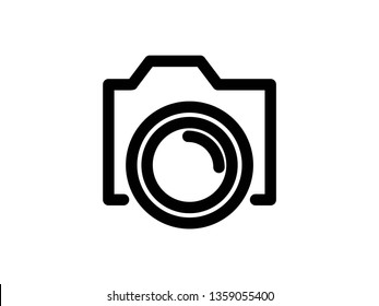 vector camera icons outline on white - Vector
