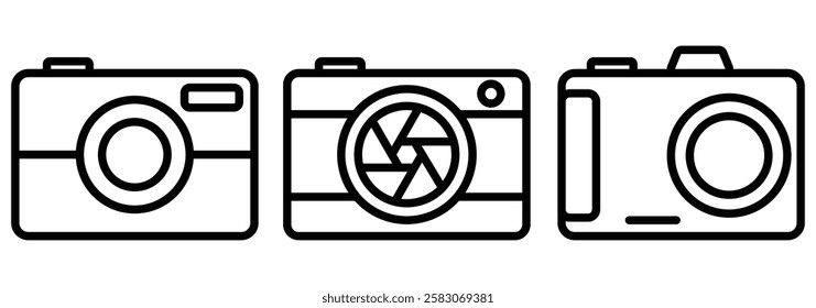 Vector of Camera icons. photo camera sign and symbol. photography icon set. Camera icon set. vector illustration eps 888.