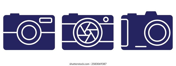 Vector of Camera icons. photo camera sign and symbol. photography icon set. Camera icon set. vector illustration eps 888.