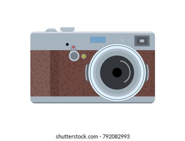 Vector camera isolated on white background.
