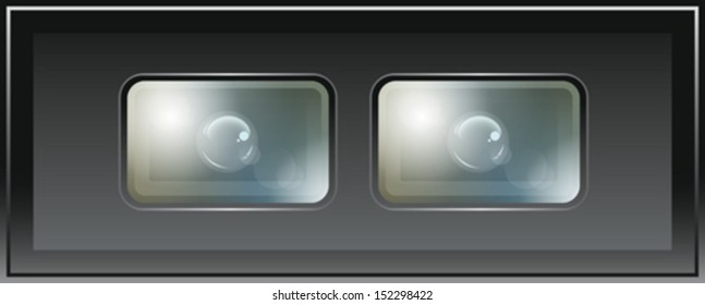 Vector camera lens app icon with blends and transparency
