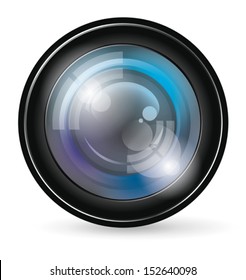 Vector camera lens app icon with blends and transparent