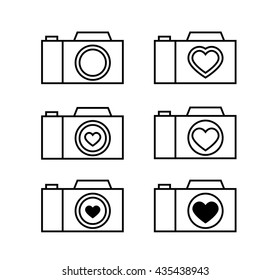 Vector of Camera logo with heart for photographer. Vector illustration