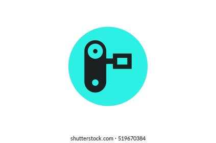 Vector camera recording hand icon. Flat design style