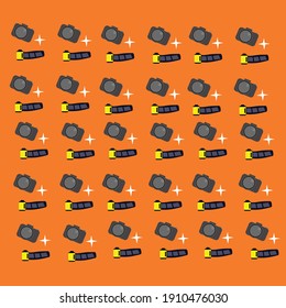 Vector Camera and Roll Film Illustration Pattern