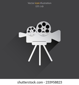 Vector camera web icon, flat design. . Eps 10 illustration.