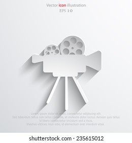 Vector camera web icon, flat design. . Eps 10 illustration.