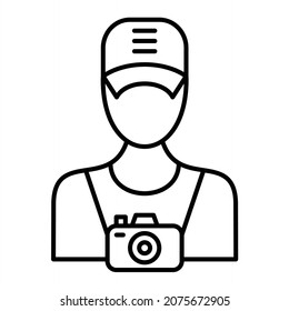  Vector Cameraman Outline Icon Design
