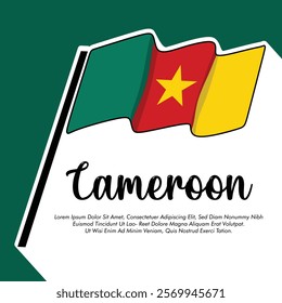 Vector Cameroon flag banner Cameroon flag Vector illustration design Cameroon independence day banner design 
