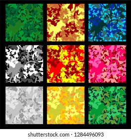 Vector Cammo Pattern different colors ilustration