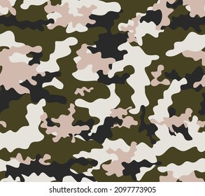Vector de fondo de camo, sin costura de diseño, impresión de moda en textiles.