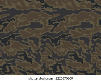Vector camo pattern brown texture, seamless modern background.