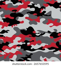 Vector Camo sin costuras gris rojo impresión