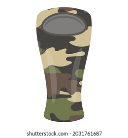 Bolsa para dormir Vector Camo aislada en fondo blanco.