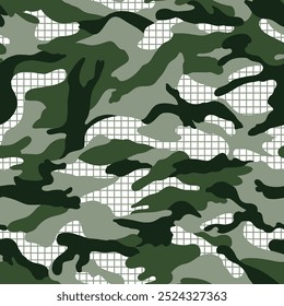 Camo de Vector y patrón de tiras sobre fondo verde