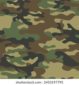Vector camouflage background, classic army pattern, fashionable street print