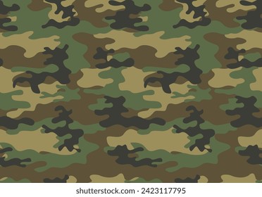 
Vector camouflage background, repeating pattern, army fabric texture, classic design