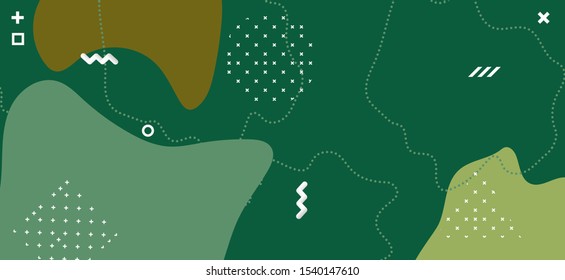 Vector Camouflage Composition. Graphic Green Fluid Poster. Fashion Forest Military Pattern. Modern Camouflage Background. Camo Wave Cover. Army Military Texture. Trendy Camouflage Illustration.