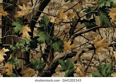 Vector camouflage design for hunting and military purposes. Digital camo background. Abstract hunting camouflage
