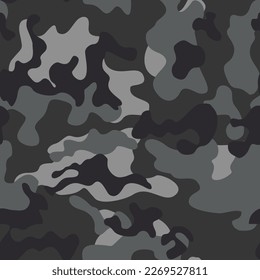 
Vector camouflage for fashion design. Gray military camouflage