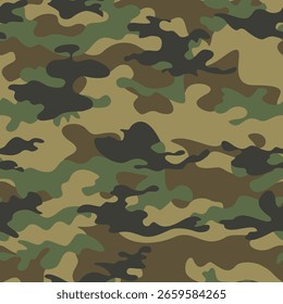 Vektortarnung Militär Muster, Armee Textur Wiederholung für Druck