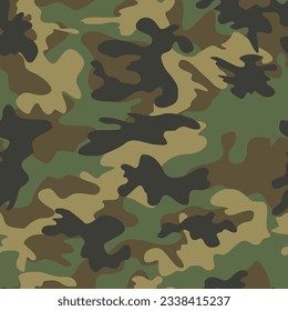 Patrón militar de camuflaje vectorial sin soldadura en el fondo del ejército, disfrazar la textura.