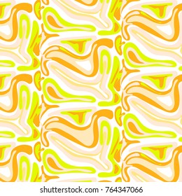 Vector camouflage in orange and yellow outline, seamless pattern.