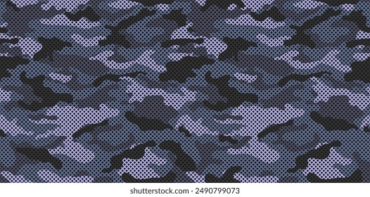 Vector camouflage pattern for army. Winter camouflage military pattern.  Seamless pattern with grid.