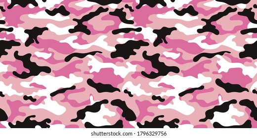 vector camouflage pattern for clothing design. Pink camouflage military pattern