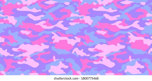 vector camouflage pattern for clothing design. Pink camouflage military pattern