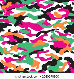 vector camouflage pattern for clothing design. Pink camouflage military pattern