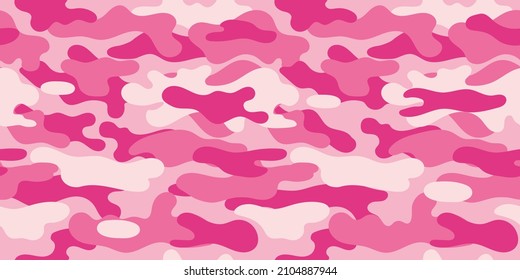 Vector camouflage pattern for clothing design. Pink camouflage military pattern