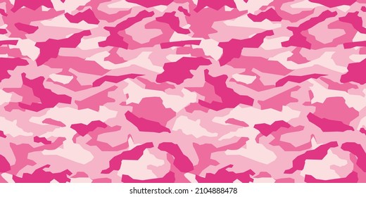 Vector camouflage pattern for clothing design. Pink camouflage military pattern