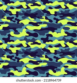 Vector camouflage pattern for clothing design. Trendy camouflage military pattern