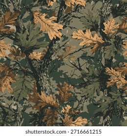 Muster für Vektortarnung. Jagd Camouflage Hintergrund. Abstrakte Camouflage. Nahtloses Muster. Echte Baumjagd Camouflage Textur für Militär und Jagd. Militärischer Hintergrund.