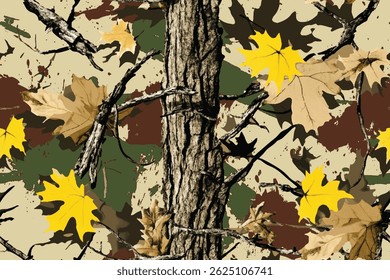 Vector camouflage pattern. Hunting camouflage seamless pattern background. Forest camo