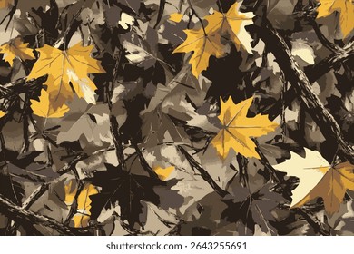Vector camouflage pattern. Hunting camouflage seamless pattern background. Forest camouflage texture