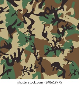 Vector camouflage pattern. Woodland.