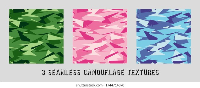 patrones de camuflaje vectorial para el ejército. Juego de camuflaje creativo de estilo militar