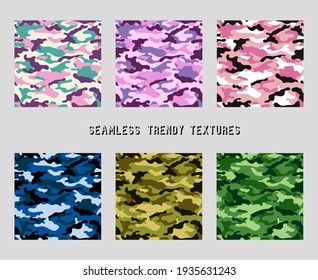vector camouflage patterns for army. Military-style Creative Camouflage Set