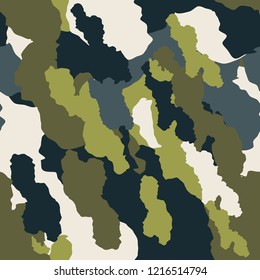 Vector camouflage print. Creen military seamless pattern