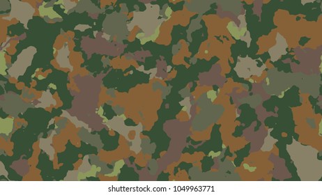 Vector camouflage seamless pattern. Khaki texture, military style camo illustration.