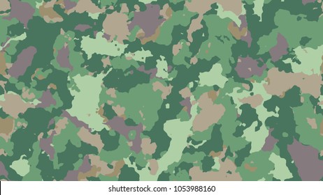 Vector camouflage seamless pattern. Khaki design style for t-shirt. Military texture, camo clothing while hunting illustration. 